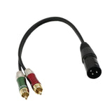 Maxbell 4xXLR Male to 2 x RCA Male Audio Cable 0.3m