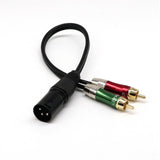 Maxbell 4xXLR Male to 2 x RCA Male Audio Cable 0.3m