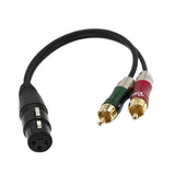 Maxbell 6x1 XLR Female to 2 RCA Male Stereo Plug Adapter Cable