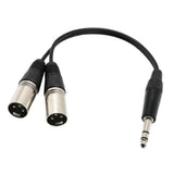 Maxbell 4x6.35mm Stereo Male to Dual XLR Male Breakout Cable Splitter XLR 0.3m