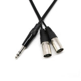 Maxbell 4x6.35mm Stereo Male to Dual XLR Male Breakout Cable Splitter XLR 0.3m