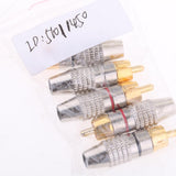 Maxbell 2x5X RCA Plug Male Solderless Gold Plated Audio Video Adapter Connector