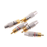 Maxbell 2x5X RCA Plug Male Solderless Gold Plated Audio Video Adapter Connector