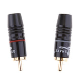Maxbell 5x2X Copper AV RCA Plug Audio Cable Male Connector Gold Plated Hi-Fi Loud