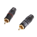 Maxbell 2x2X Copper AV RCA Plug Audio Cable Male Connector Gold Plated Hi-Fi Loud