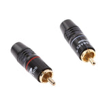Maxbell 4x2X Copper AV RCA Plug Audio Cable Male Connector Gold Plated Hi-Fi Loud