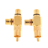 2pieces RCA Plug 1 Male to 2 RCA Socket Female Connector Adaptor Gold Plated