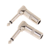 Maxbell 4x2 Pieces Mono Jack to Right Angled 90 Degree 6.35mm Welding Jack Plug