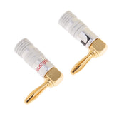 Maxbell 3x2 Pieces L Shape 4mm Audio Speaker Jack Connector Banana Plug Adaptor