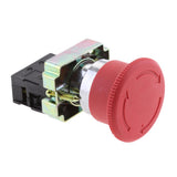 Maxbell 3xXB2-BS542 RED Mushroom NC Emergency Stop Latching Rotary Push Button Switch