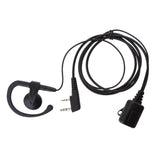 Maxbell 3x2 Pin G-Shape Headset PTT Mic Earphone for Walkie Talkie 2 Way Radio Black