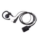 Maxbell 3x2 Pin G-Shape Headset PTT Mic Earphone for Walkie Talkie 2 Way Radio Black