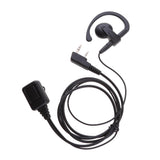 Maxbell 3x2 Pin G-Shape Headset PTT Mic Earphone for Walkie Talkie 2 Way Radio Black
