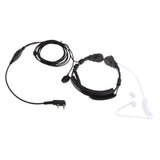 Maxbell 2xFlexible Throat Microphone Covert Acoustic Tube Earpiece Finger PTT Headset