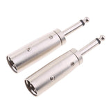 Maxbell 2x2 Pack XLR 3-Pin Male to 1/4" 6.35mm Mono Male Jack Audio Mic Adapter