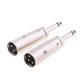 Maxbell 2x2 Pack XLR 3-Pin Male to 1/4" 6.35mm Mono Male Jack Audio Mic Adapter