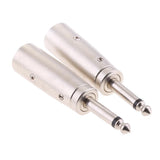 Maxbell 2x2 Pack XLR 3-Pin Male to 1/4" 6.35mm Mono Male Jack Audio Mic Adapter
