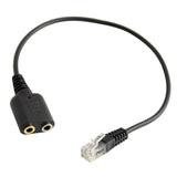 Maxbell 4xDual 3.5mm Female to RJ9 Jack Adapter Convertor Headset Telephone Use Cable