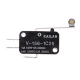 Maxbell 3x V-156-1C25 Micro Limit Switch Long Hinge Roller Lever Arm Open SPDT 15A