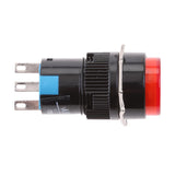 Maxbell 2x16mm DC 12V Momentary Latching Push Button Self-Lock LED Light Switch Red