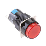 Maxbell 2x16mm DC 12V Momentary Latching Push Button Self-Lock LED Light Switch Red