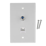 Maxbell 15xCoaxial F Connector Ethernet Network  Jack Wall Plate Socket