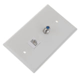 Maxbell 7xCoaxial F Connector Ethernet Network  Jack Wall Plate Socket