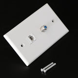 Maxbell 7xCoaxial F Connector Ethernet Network  Jack Wall Plate Socket