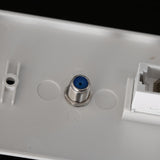 Maxbell 7xCoaxial F Connector Ethernet Network  Jack Wall Plate Socket