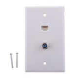 Maxbell 15xCoaxial F Connector Ethernet Network  Jack Wall Plate Socket