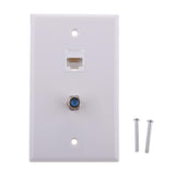 Maxbell 12xCoaxial F Connector Ethernet Network  Jack Wall Plate Socket