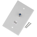 Maxbell 7xCoaxial F Connector Ethernet Network  Jack Wall Plate Socket