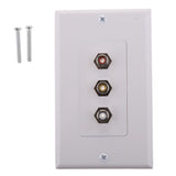 Maxbell 2xCable Decoration Wall Plate Insert 3 RCA Couplers Female,Red/White/Yellow US