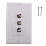 Maxbell 2xCable Decoration Wall Plate Insert 3 RCA Couplers Female,Red/White/Yellow US