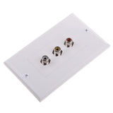 Maxbell 2xCable Decoration Wall Plate Insert 3 RCA Couplers Female,Red/White/Yellow US