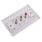 Maxbell 2xCable Decoration Wall Plate Insert 3 RCA Couplers Female,Red/White/Yellow US