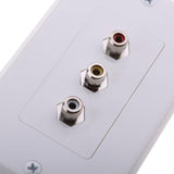 Maxbell 2xCable Decoration Wall Plate Insert 3 RCA Couplers Female,Red/White/Yellow US