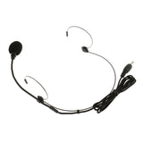 Maxbell 6xDouble Ear Hook Wired Headset Headworn Microphone Black 3.5mm Straight Angle