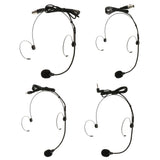Maxbell 15xDouble Ear Hook Wired Headset Headworn Microphone Black 3.5mm Straight Angle