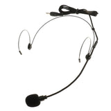 Maxbell 12xDouble Ear Hook Wired Headset Headworn Microphone Black 3.5mm Straight Angle