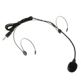 Maxbell 3xDouble Ear Hook Wired Headset Headworn Microphone Black 3.5mm Straight Angle