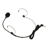 Maxbell 5xDouble Ear Hook Wired Headset Headworn Microphone Black 3.5mm Right Angle