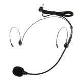 Maxbell 5xDouble Ear Hook Wired Headset Headworn Microphone Black 3.5mm Right Angle