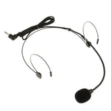 Maxbell 5xDouble Ear Hook Wired Headset Headworn Microphone Black 3.5mm Right Angle