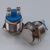 Maxbell 2x19mm Nickel Plated Brass Waterproof Starter Switch Momentary Push Button