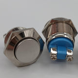 Maxbell 2x19mm Nickel Plated Brass Waterproof Starter Switch Momentary Push Button