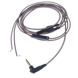 Maxbell 2x3.5mm DIY Earphone Audio Cable with Mic Repair Headphone Wire Semi Clear