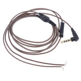 Maxbell 2x3.5mm DIY Earphone Audio Cable with Mic Repair Headphone Wire Semi Clear
