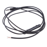 Maxbell 3x3.5mm DIY Earphone Audio Cable with Mic Volume Control Headphone Wire Black