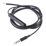 Maxbell 2x3.5mm DIY Earphone Audio Cable with Mic Volume Control Headphone Wire Black